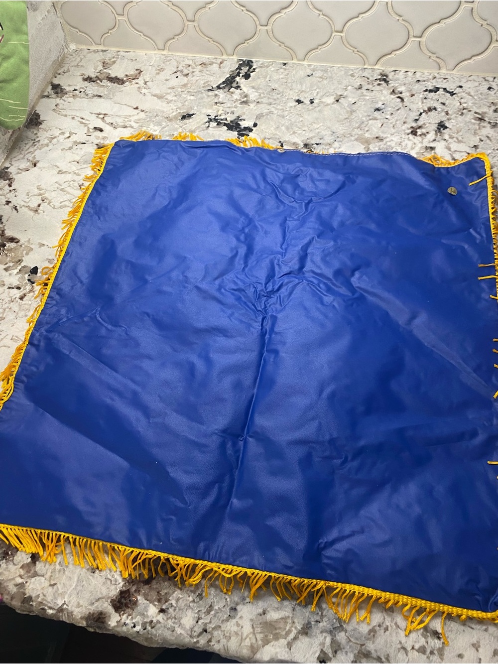 AstroWorld Souvenir Fringe Throw Pillow Cover - Royal Blue with Yellow Trim - Picture 3 of 4